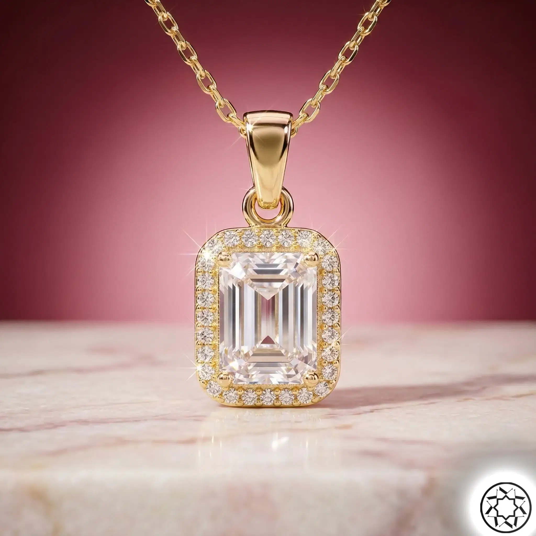 Gold Baguette Women's Silver Necklace