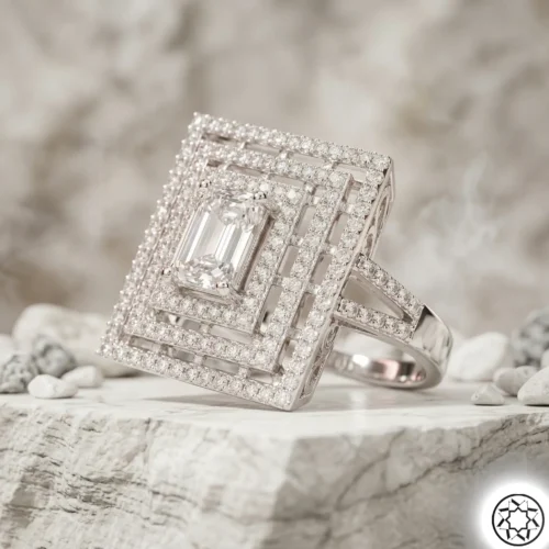 Baget Taşlı Kadın Gümüş Yüzük