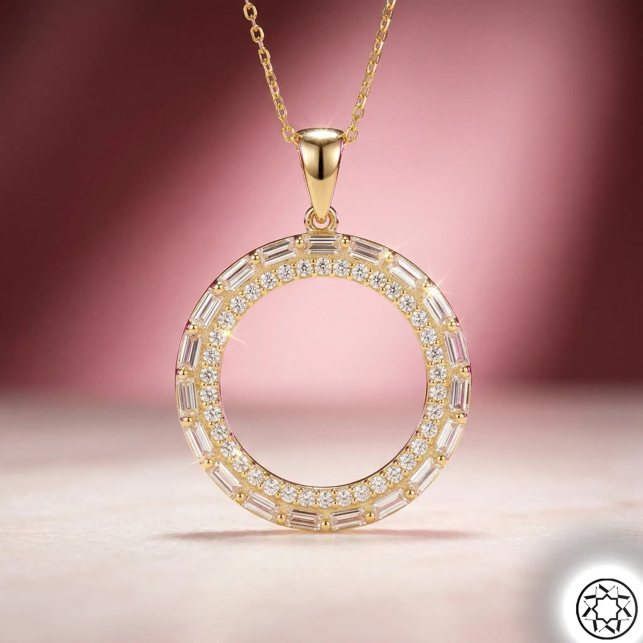 Quarter Gold Framed Women's Silver Necklace