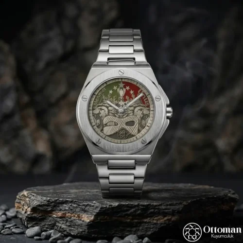 Aslan Tasarım Gümüş Kadranlı Erkek Kol Saati