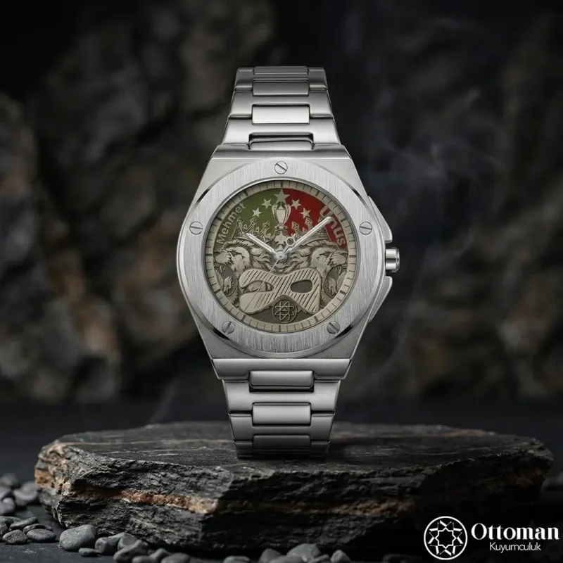 Aslan Tasarım Gümüş Kadranlı Erkek Kol Saati