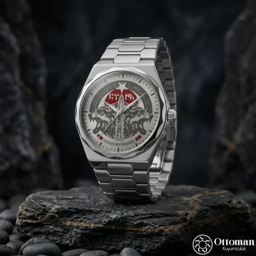 İntikam Bozkurt Gümüş Kadranlı Erkek Kol Saati