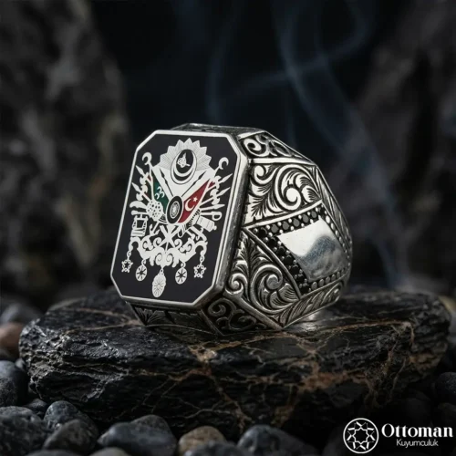 Osmanlı Sancağı Gümüş Yüzük