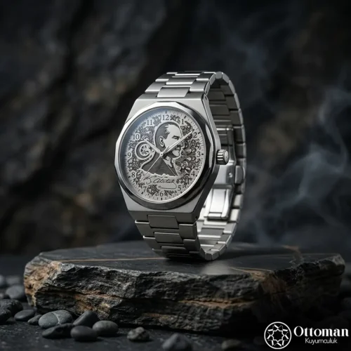 Atatürk İmzalı Gümüş Kadranlı Erkek Kol Saati