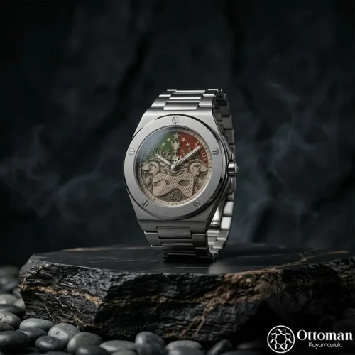 Aslan Tasarım Gümüş Kadranlı Erkek Kol Saati