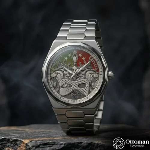 Cesur Aslan Gümüş Kadranlı Erkek Kol Saati