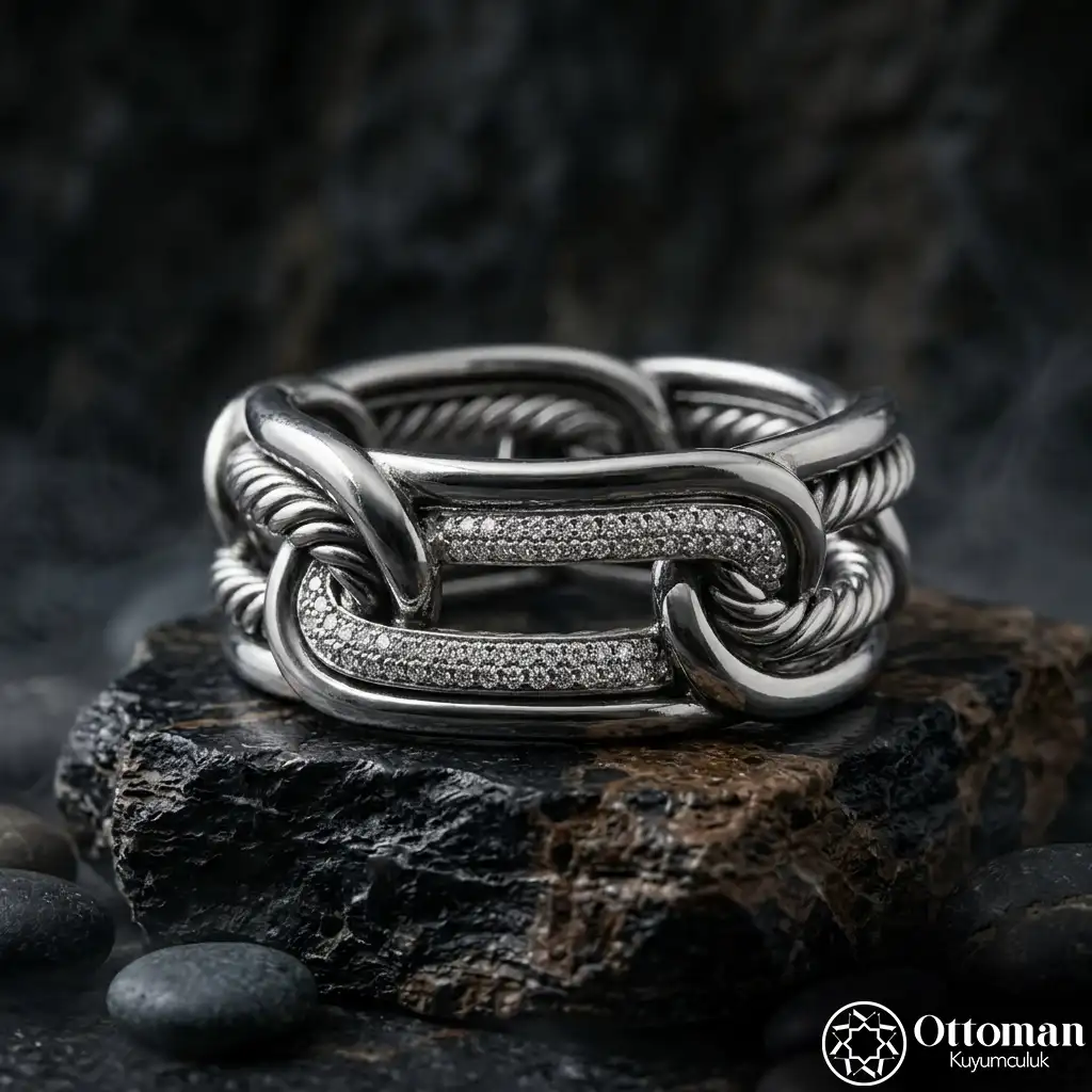 Sonsuz Bağ Zircon Stone-set Silver Ring
