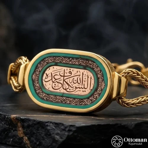 Allah Kuluna Kafi Değil mi Yazılı Gümüş Bileklik