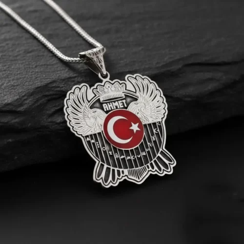 Çift Başlı Kartal İsimli Gümüş Kolye