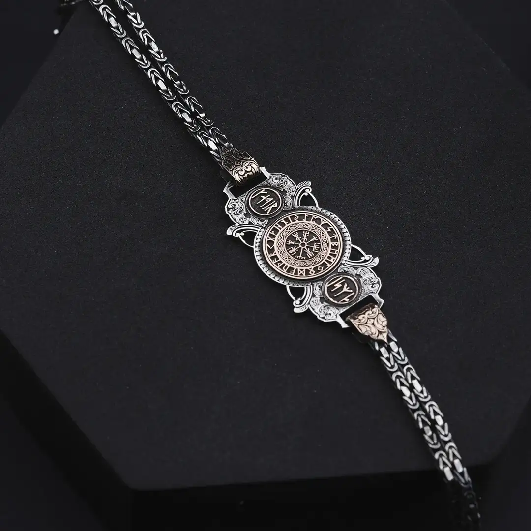 Viking Pusulası Silver Bracelet