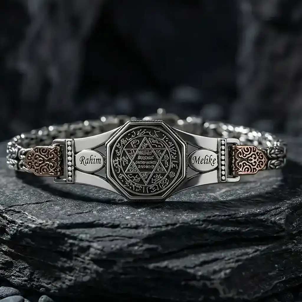 Süleyman Mührü & Personalized Silver Bracelet