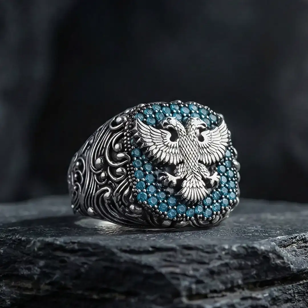 Double-Headed Eagle Silver Ring
