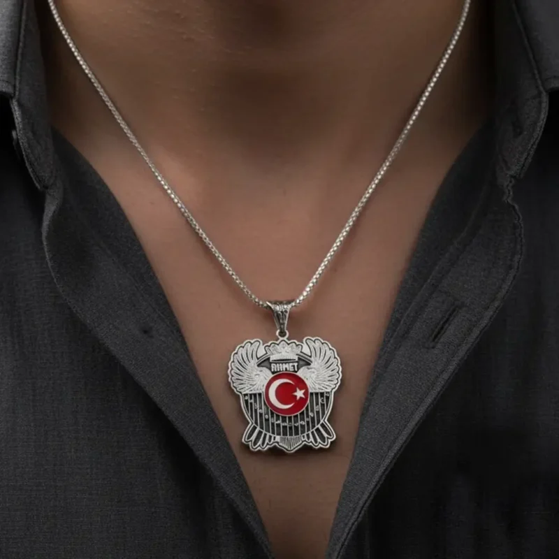 Çift Başlı Kartal İsimli Gümüş Kolye