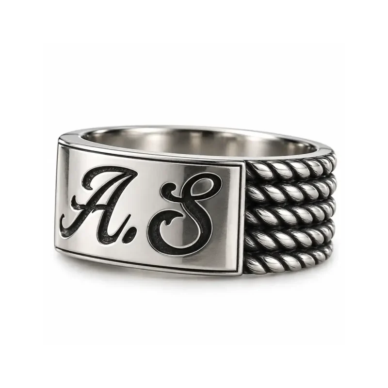 Harfli Örgü Gümüş Yüzük
