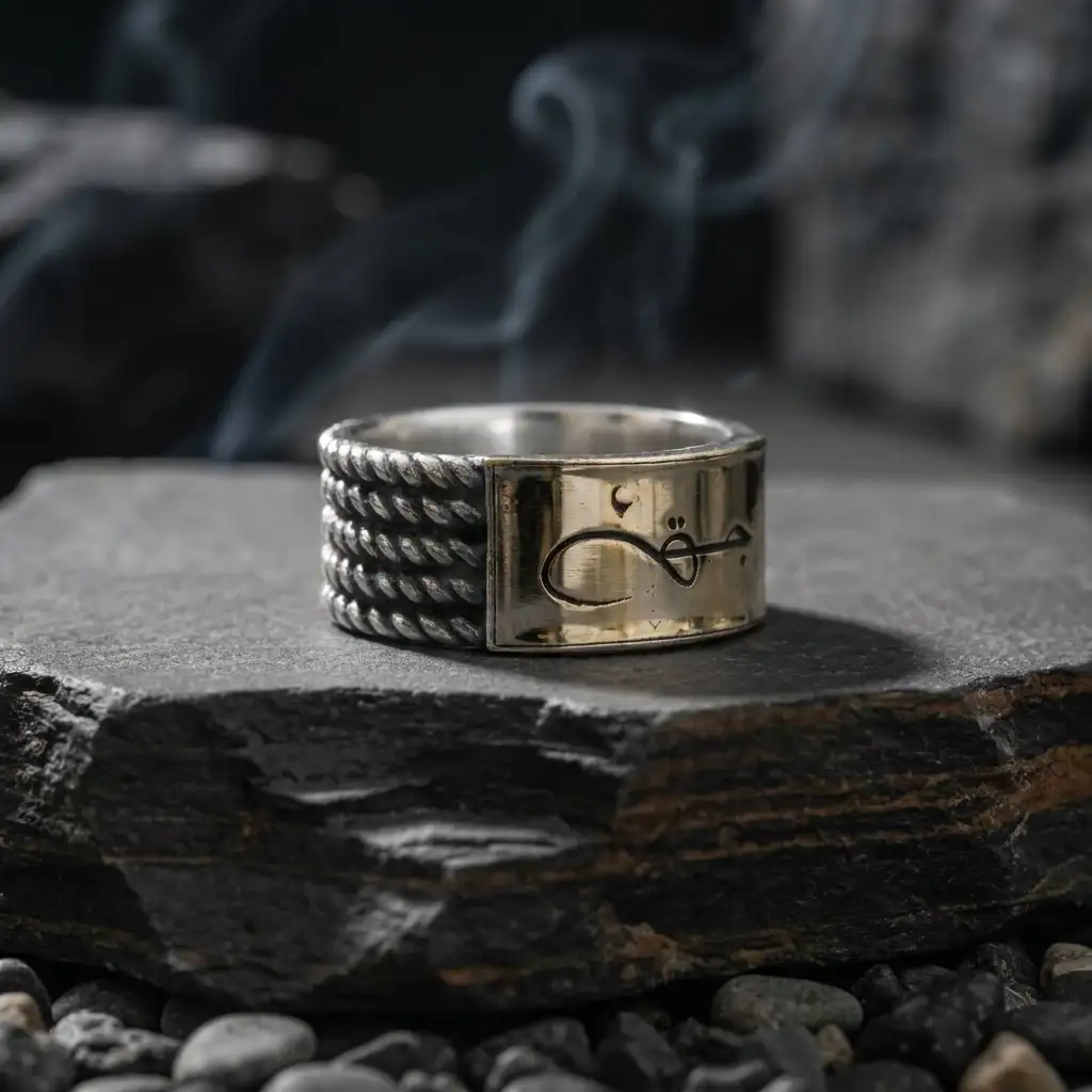 Hak Engraved Silver Ring