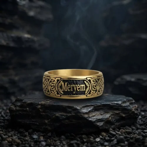Celtic Motifli İsimli Gümüş Kadın Alyans