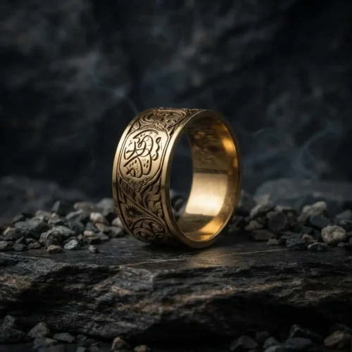 Harfli Gold Kaplama Gümüş Kadın Alyans