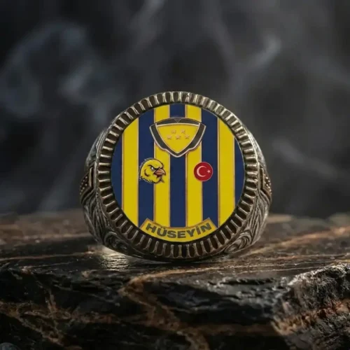 gumusyuzukottomankuyumculuk (2) Kanarya Motifli İsme Özel Gümüş Yüzük