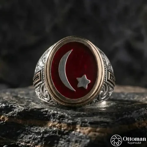 Osmanlı Hilali ve Yıldız Gümüş Yüzük