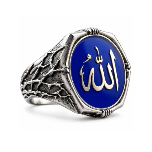 Sarmaşık Model Allah Yazılı Gümüş Yüzük