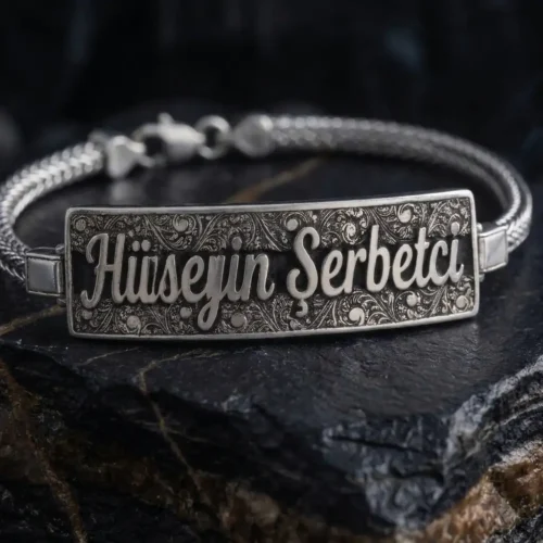 İsimli ve Gravürlü Gümüş Bileklik