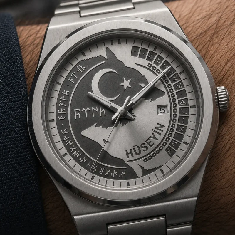 Özel Tasarım Bozkurt Çelik Kol Saati