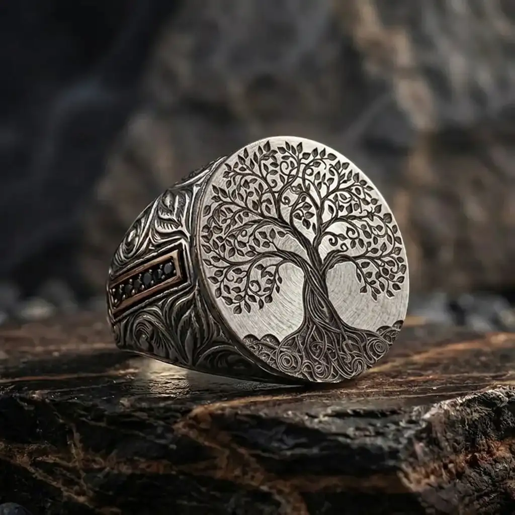 Hayat Tree Silver Ring