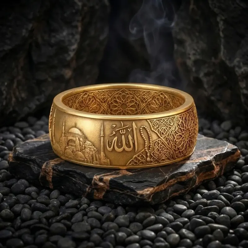 ottomangumus22 (2) Allah Muhammed Lafzı ve Ayasofya İşlemeli Gümüş Yüzük