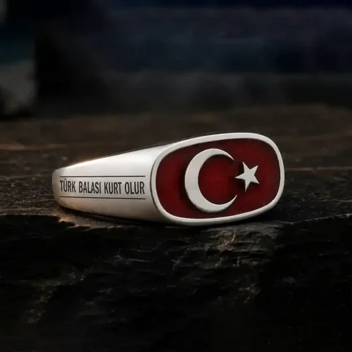 Türk Balası Ay Yıldızlı Gümüş Yüzük