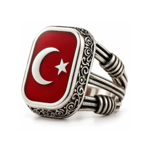 Ay Yıldızlı Estetik Gümüş Yüzük