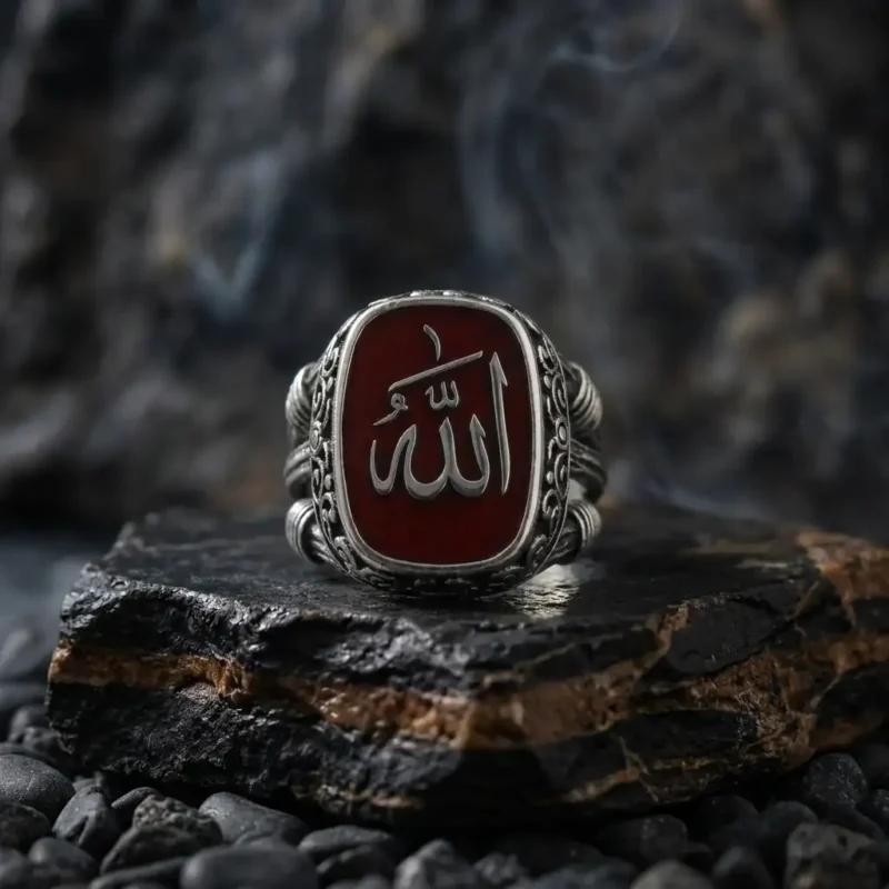 ottoman kuyumculuk yüzük kolye bileklik gümüş (2) Allah Yazılı Estetik Gümüş Yüzük