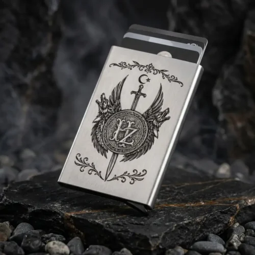 Bozkurt Kılıçlı ve Harfli Metal Kartlık