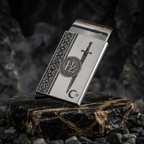 Ay Yıldızlı ve Harfli Metal Kartlık