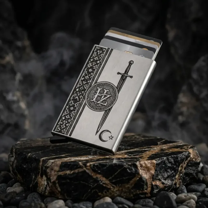 Ay Yıldızlı ve Harfli Metal Kartlık