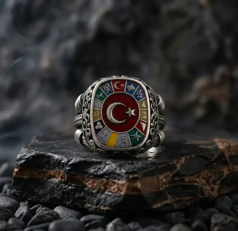 Türk Devletleri Dikdörtgen Gümüş Yüzük