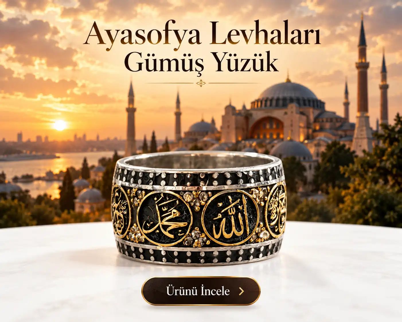 Ayasofya Levhaları Gümüş Yüzük