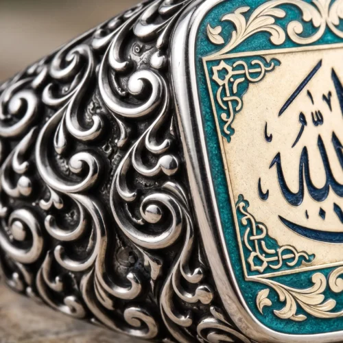 ottoman kuyumculuk gümüş erkek yüzük modelleri (1) Hasbiyallah Gümüş Kare Yüzük